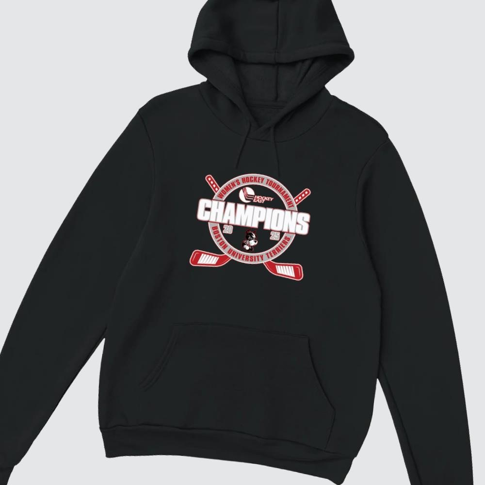 Boston University Terriers 2025 Hockey East Women's Hockey Tournament Champions hoodie