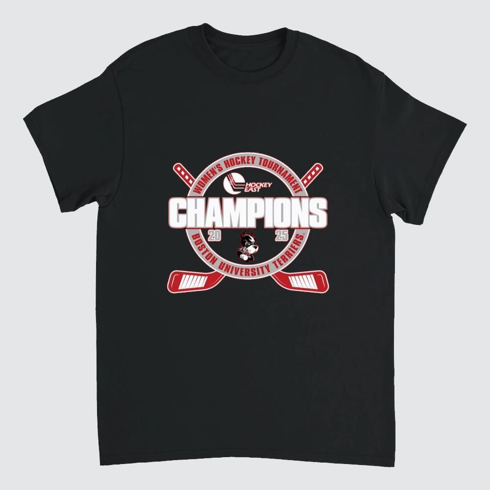 Boston University Terriers 2025 Hockey East Women's Hockey Tournament Champions Shirt