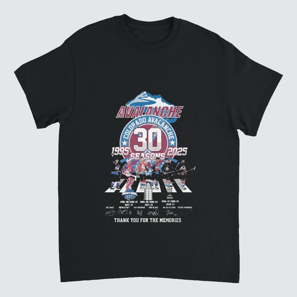 Colorado Avalanche 30 Seasons 1995-2025 Thank You For The Memories Signatures Shirt