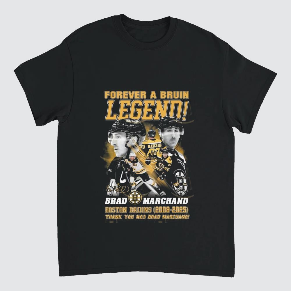 Forever A Boston Bruin Legend Brad Marchand Signature Thank You 2008-2025 Shirt