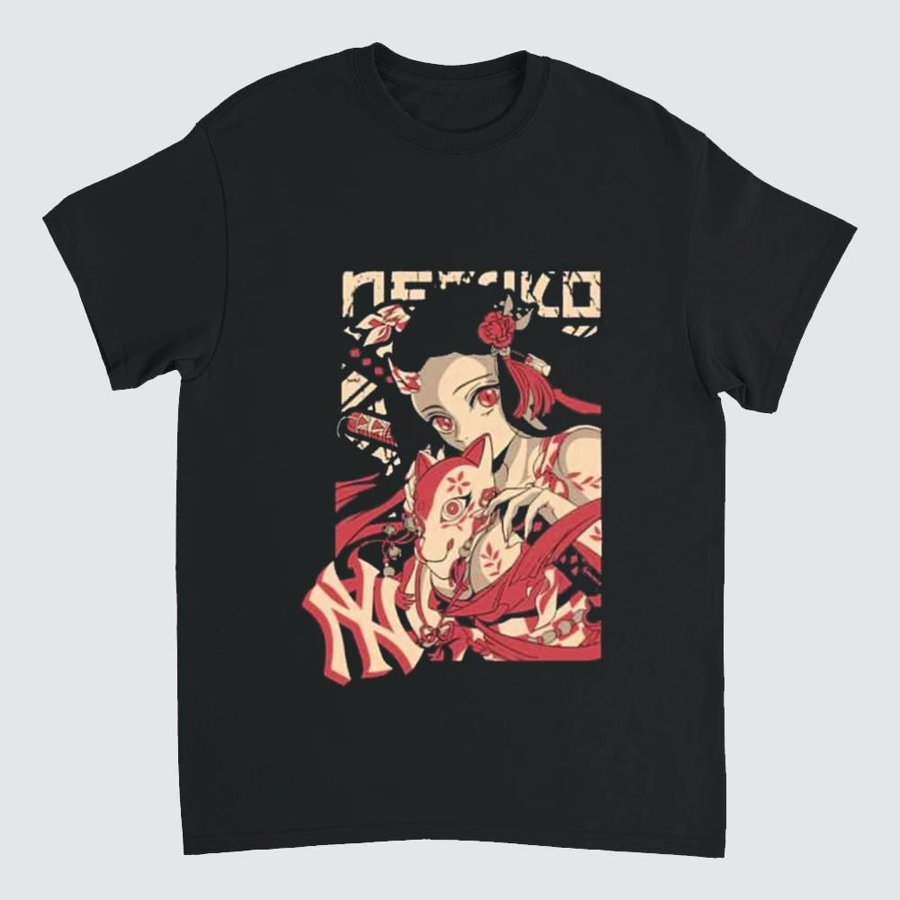 MLB x Demon Slayer Kimetsu no Yaiba Anime Nezuko Kamado Mask New York Yankees Shirt