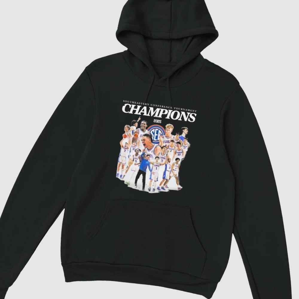 Southeastern Conference Tournament Champions 2025 Florida Gators Men's Basketball hoodie