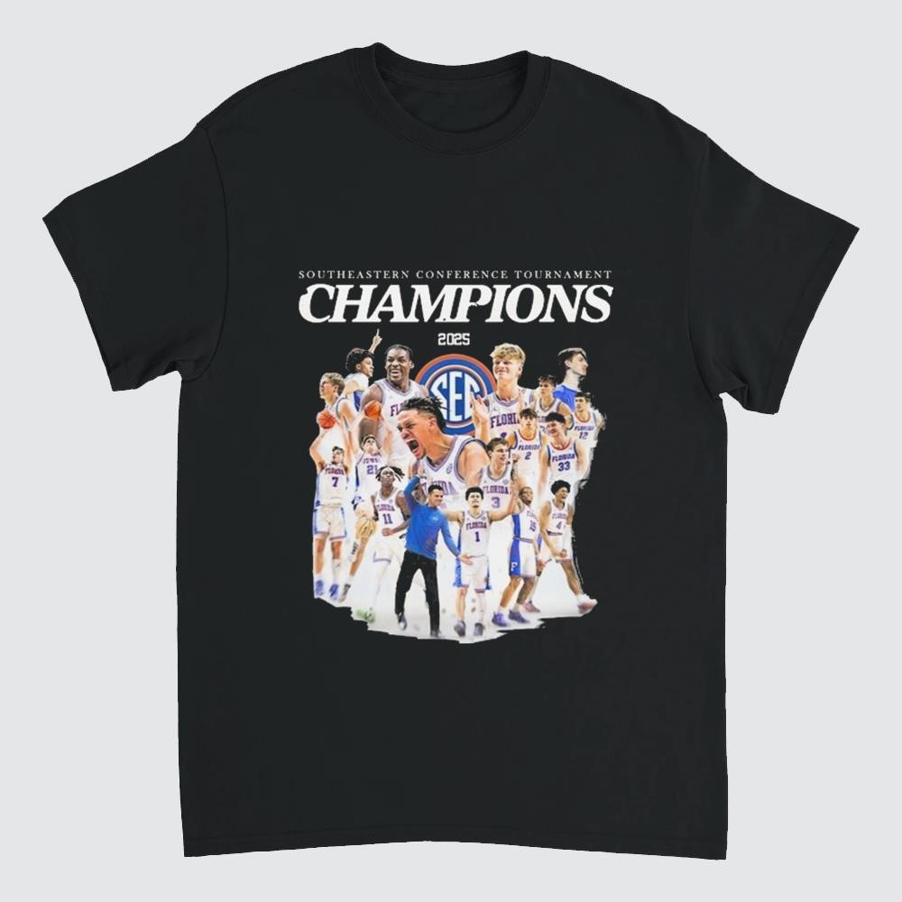 Southeastern Conference Tournament Champions 2025 Florida Gators Men's Basketball Shirt