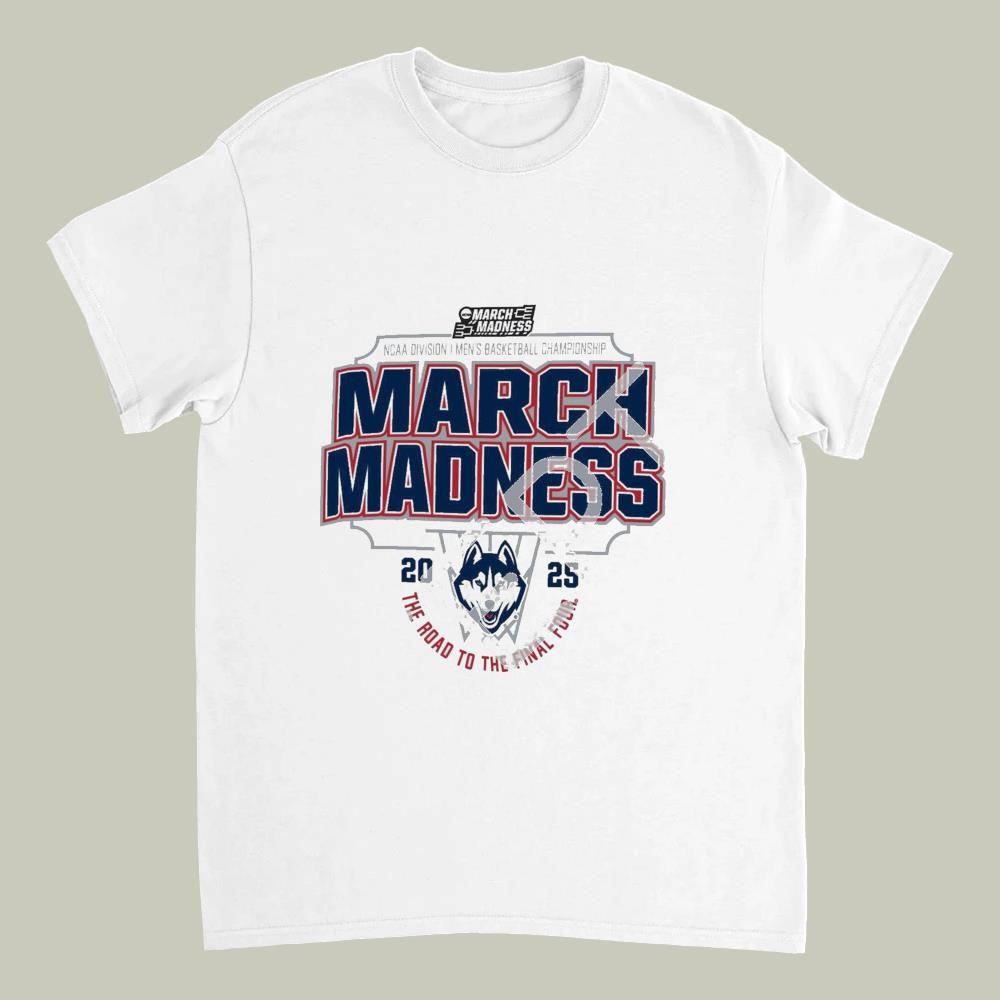 Uconn Huskies 2025 NCAA Division I Men's Basketball Championship March Madness The Road To The Final Four Shirt